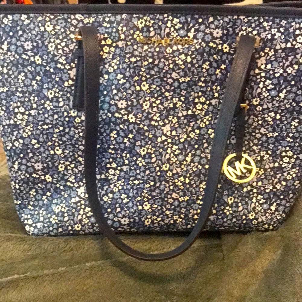 Michael Kors Blue Flower Purse